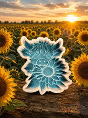 Highland Cow Sunflower 3D
