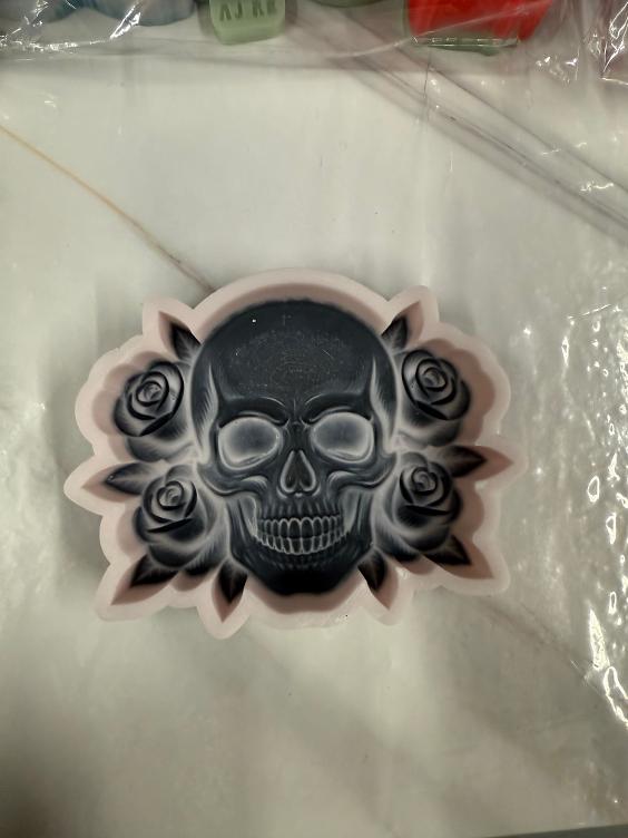 Skull with Roses 3D