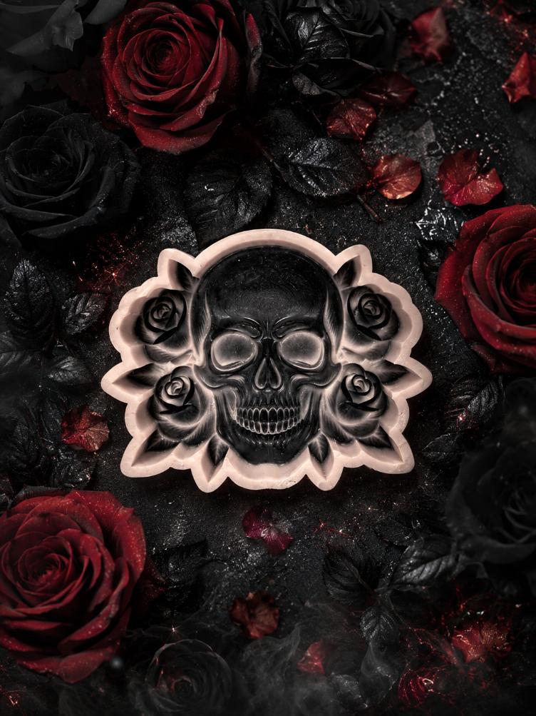 Skull with Roses 3D