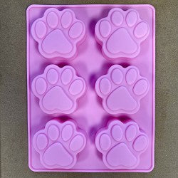 6 Mini Silicone Mold Paw Print