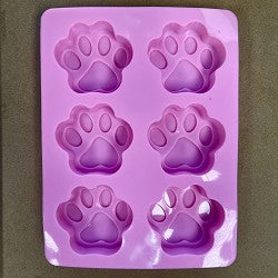 6 Mini Silicone Mold Paw Print